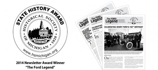 State History Award for communications Henry Ford Heritage Association's The Ford Legend newsletter