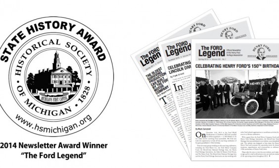 State History Award for communications Henry Ford Heritage Association's The Ford Legend newsletter